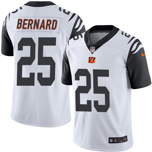 Men's Elite Giovani Bernard Nike Jersey White - #25 Rush NFL Cincinnati Bengals